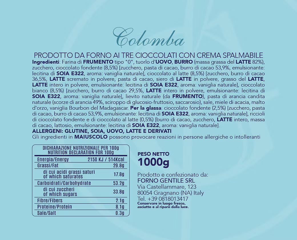 Colomba ai Tre cioccolati con Crema Spalmabile - Forno Gentile Gragnano